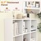 Costway 1 PCS 9-Cube Bookcase with 6 Removable Shelves Raised Support Feet for Living Room Brown/White